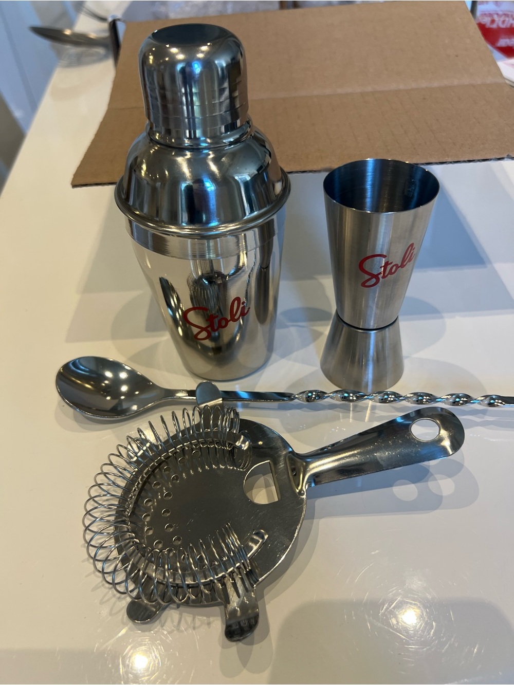 STOLI Stainless Steel Mini Cocktail Shaker Set - Silver